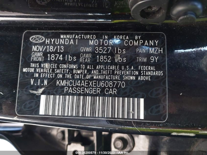 2014 HYUNDAI ACCENT GLS/SE - KMHCU4AEXEU608770
