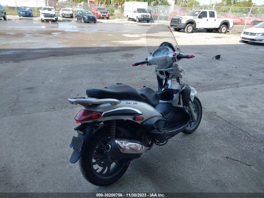 2009 PIAGGIO BV 250 ZAPM289M995301266