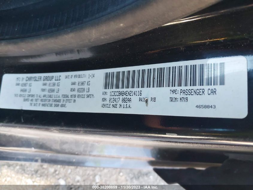 2014 CHRYSLER 200 LX - 1C3CCBAB4EN214116