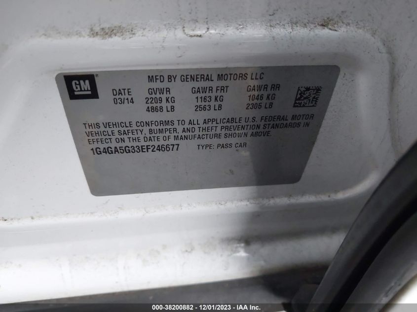 2014 BUICK LACROSSE - 1G4GA5G33EF246677