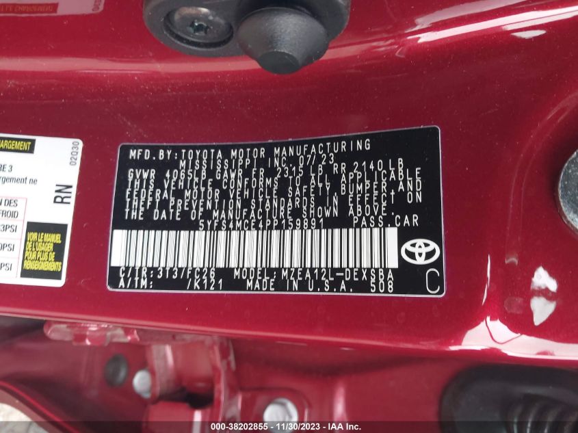 2023 TOYOTA COROLLA SE - 5YFS4MCE4PP159891