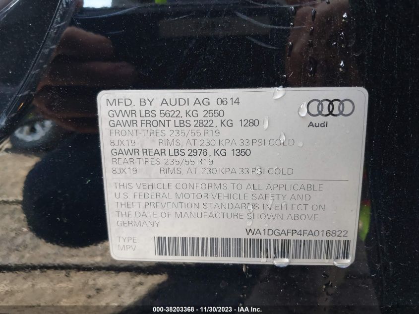 2015 AUDI Q5 3.0T PREMIUM PLUS - WA1DGAFP4FA016822