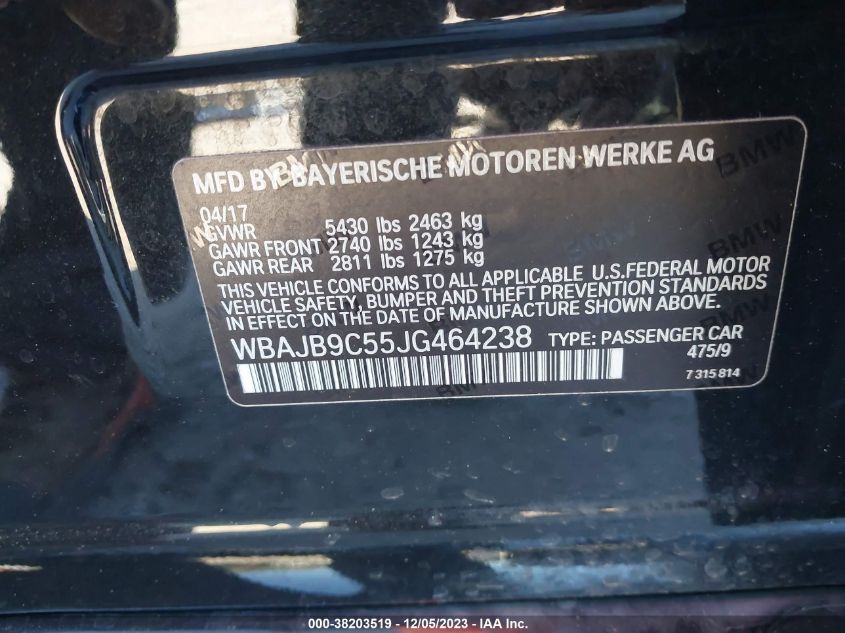 2018 BMW M550I XDRIVE WBAJB9C55JG464238