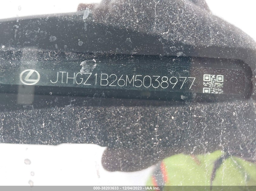 VIN JTHGZ1B26M5038977 2021 LEXUS IS 350 F SPORT