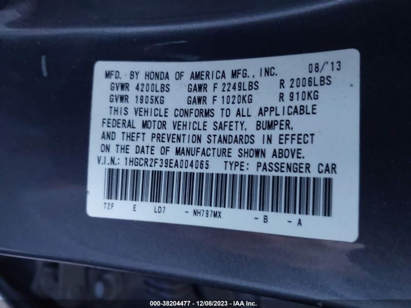 2014 HONDA ACCORD LX - 1HGCR2F39EA004065