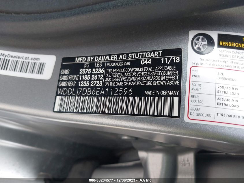 2014 MERCEDES-BENZ CLS 550 WDDLJ7DB6EA112596