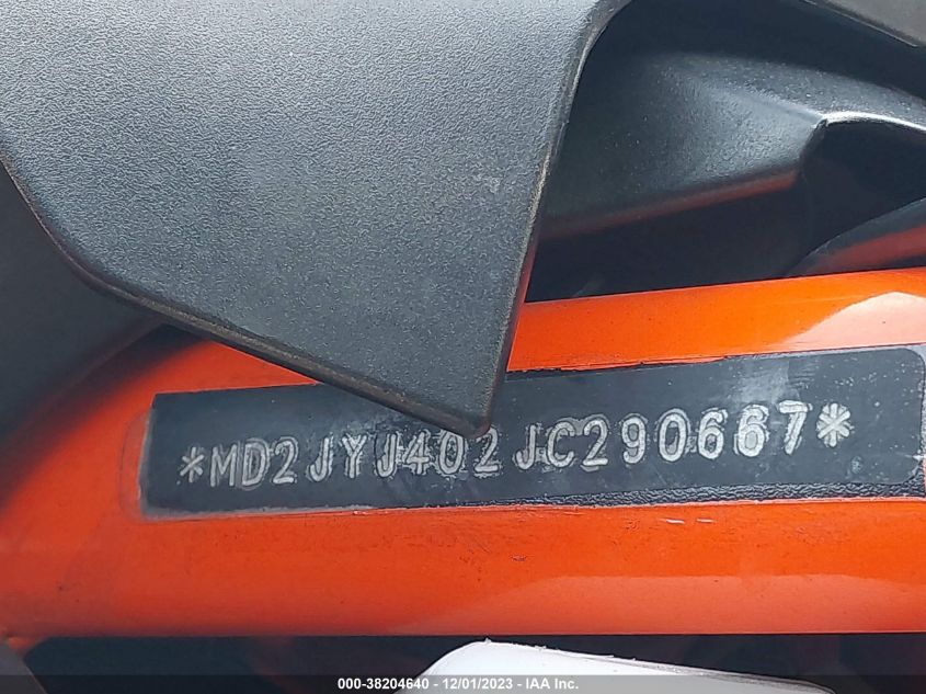 2018 KTM 390 DUKE MD2JYJ402JC290667