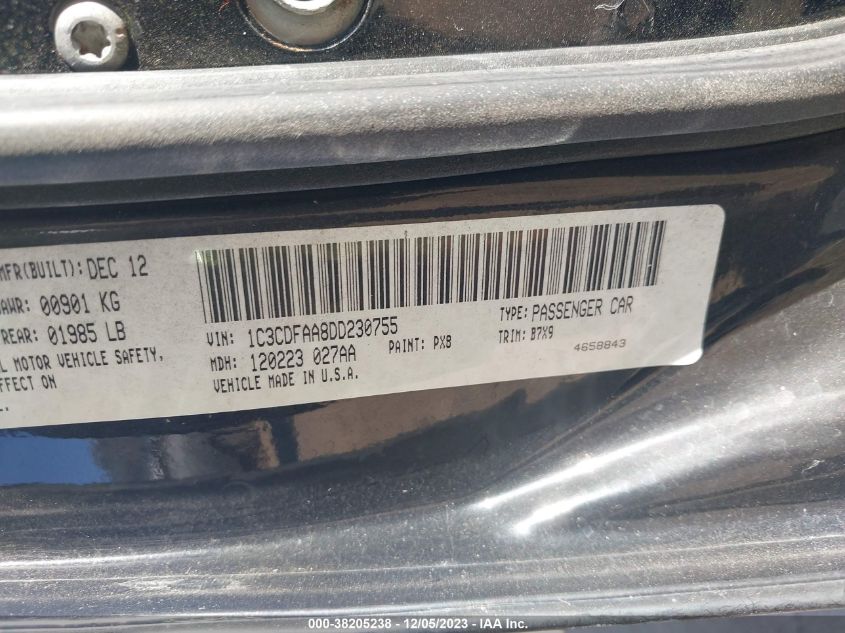 2013 DODGE DART SE/AERO - 1C3CDFAA8DD230755