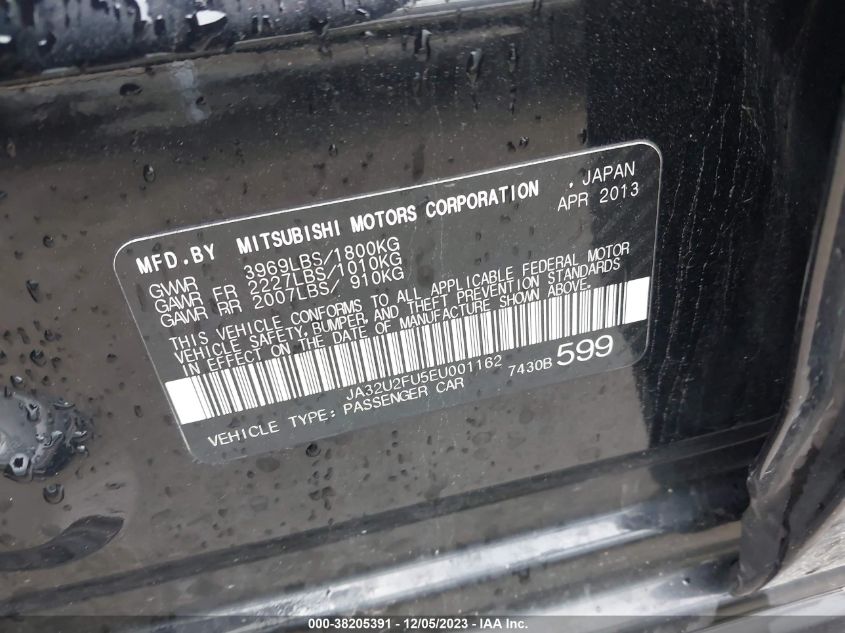 2014 MITSUBISHI LANCER ES - JA32U2FU5EU001162