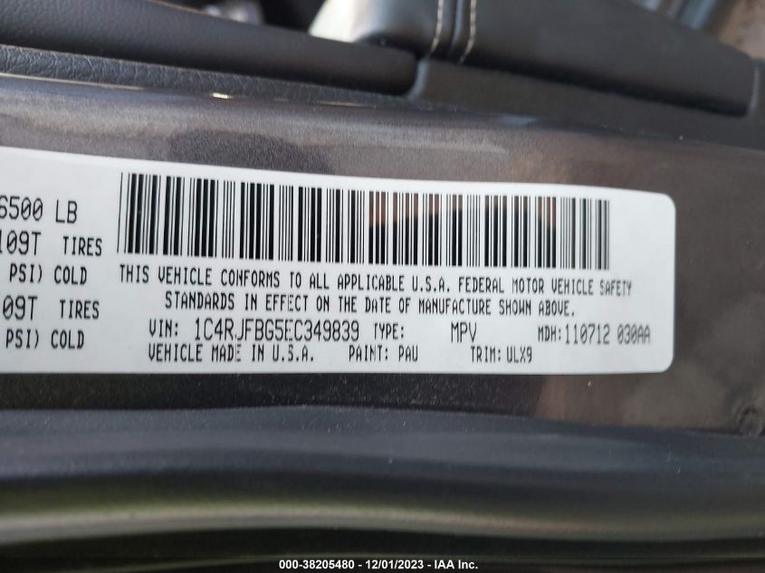 2014 JEEP GRAND CHEROKEE LIMITED - 1C4RJFBG5EC349839