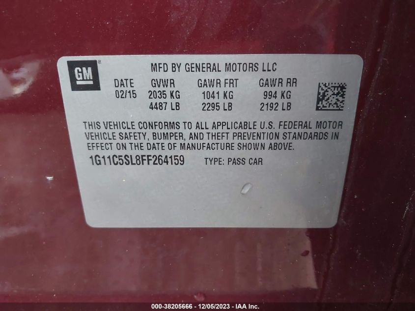 2015 CHEVROLET MALIBU 1LT - 1G11C5SL8FF264159