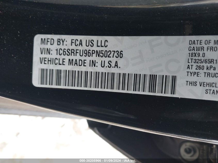 2023 RAM 1500 TRX - 1C6SRFU96PN502736