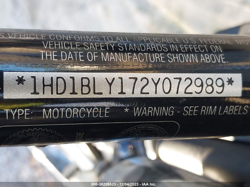 2002 HARLEY-DAVIDSON FXSTS - 1HD1BLY172Y072989