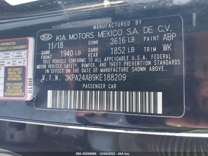 2019 KIA RIO LX - 3KPA24AB9KE188209