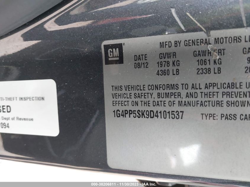 2013 BUICK VERANO - 1G4PP5SK9D4101537