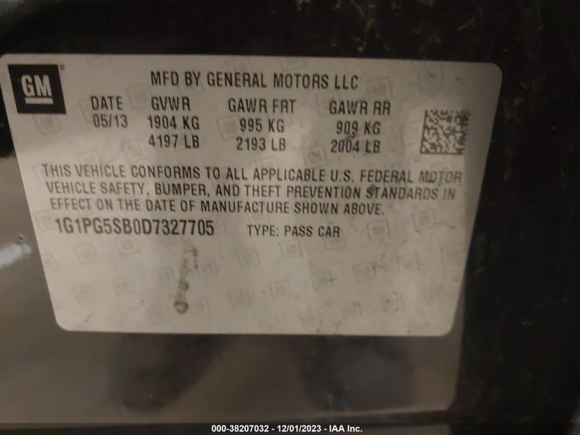 2013 CHEVROLET CRUZE LTZ - 1G1PG5SB0D7327705