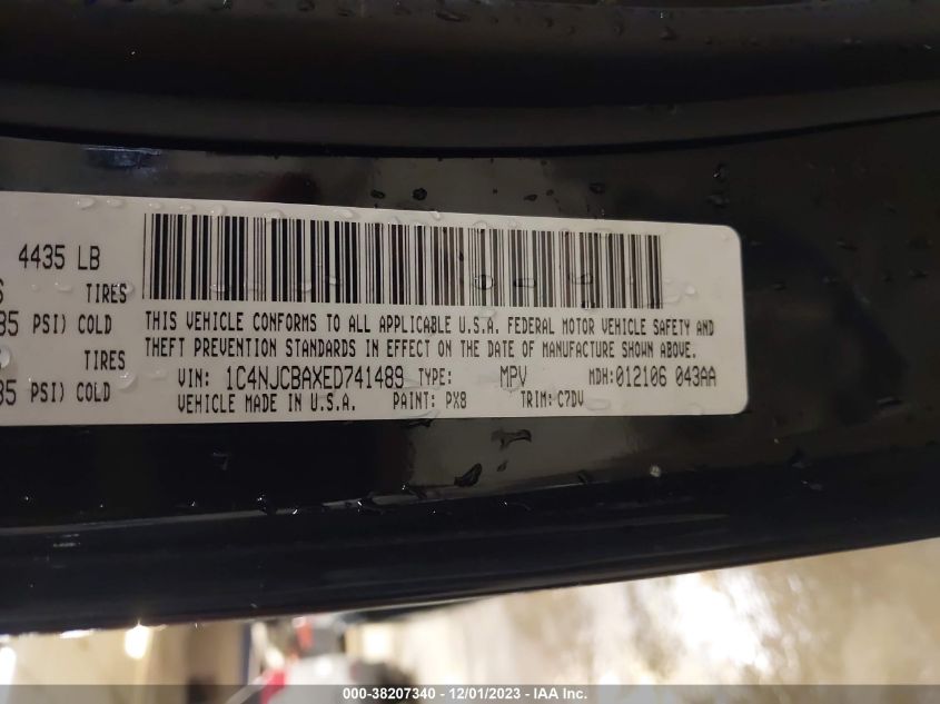 2014 JEEP COMPASS SPORT - 1C4NJCBAXED741489