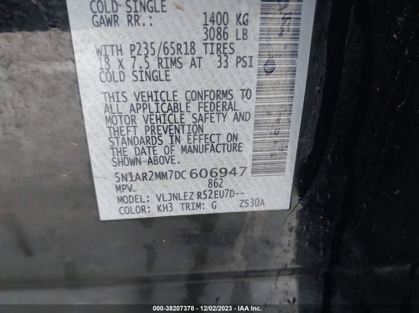 2013 NISSAN PATHFINDER SV - 5N1AR2MM7DC606947