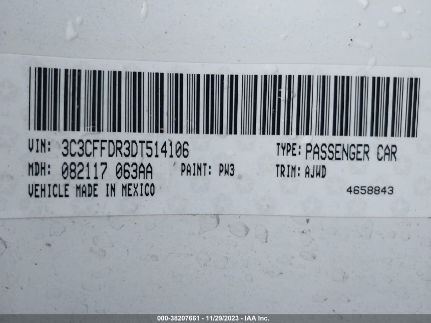 2013 FIAT 500C POP 3C3CFFDR3DT514106