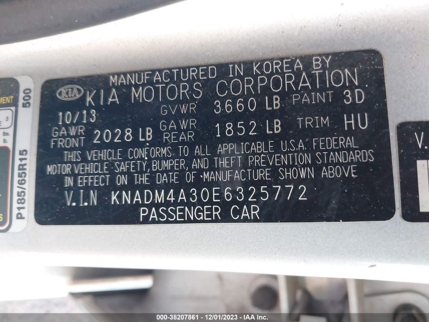 2014 KIA RIO LX - KNADM4A30E6325772