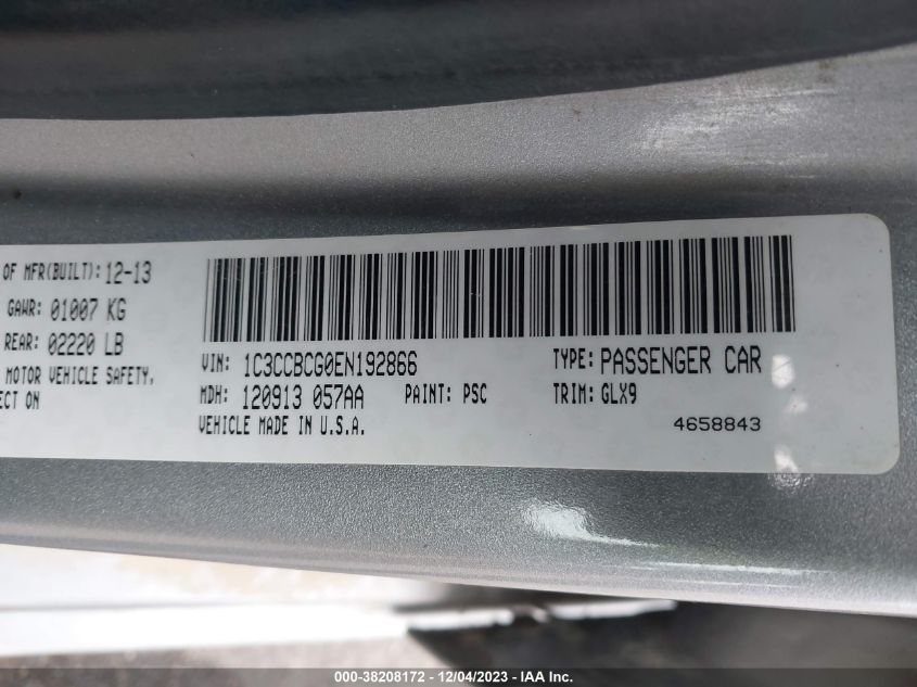 2014 CHRYSLER 200 LIMITED - 1C3CCBCG0EN192866