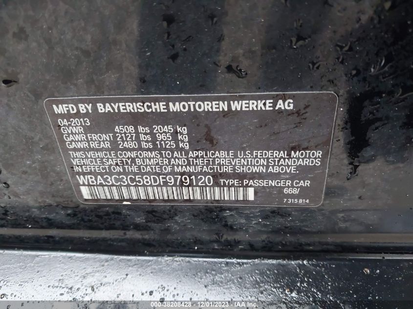 2013 BMW 320I XDRIVE - WBA3C3C58DF979120