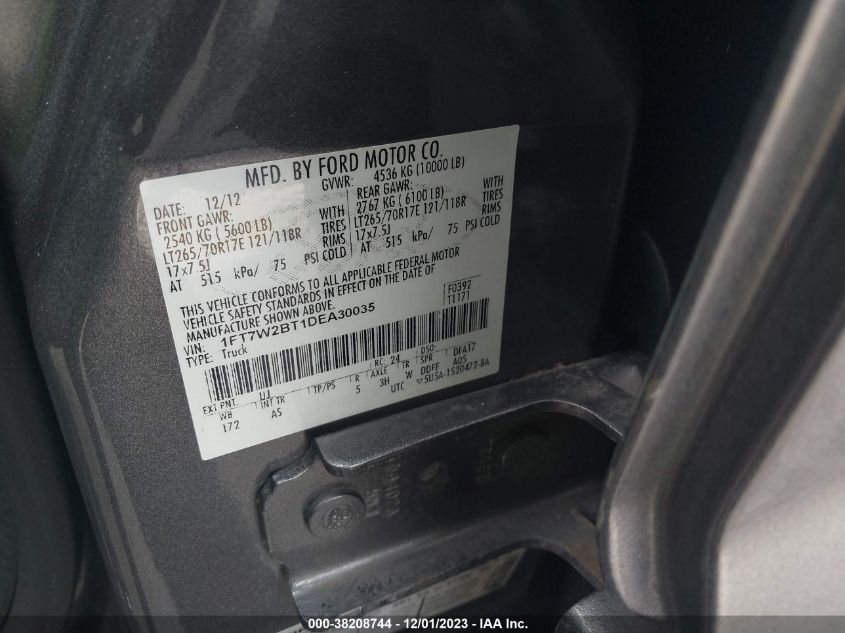 2013 FORD F-250 XL - 1FT7W2BT1DEA30035