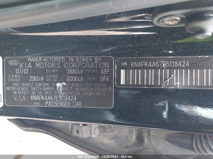 2014 KIA FORTE LX - KNAFK4A67E5118424