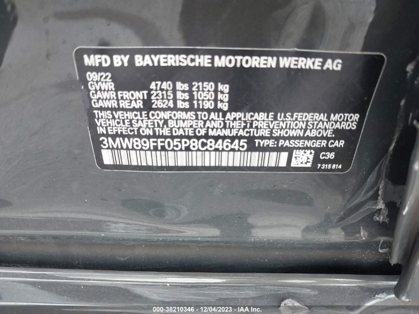 2023 BMW 3 SERIES 330I XDRIVE - 3MW89FF05P8C84645