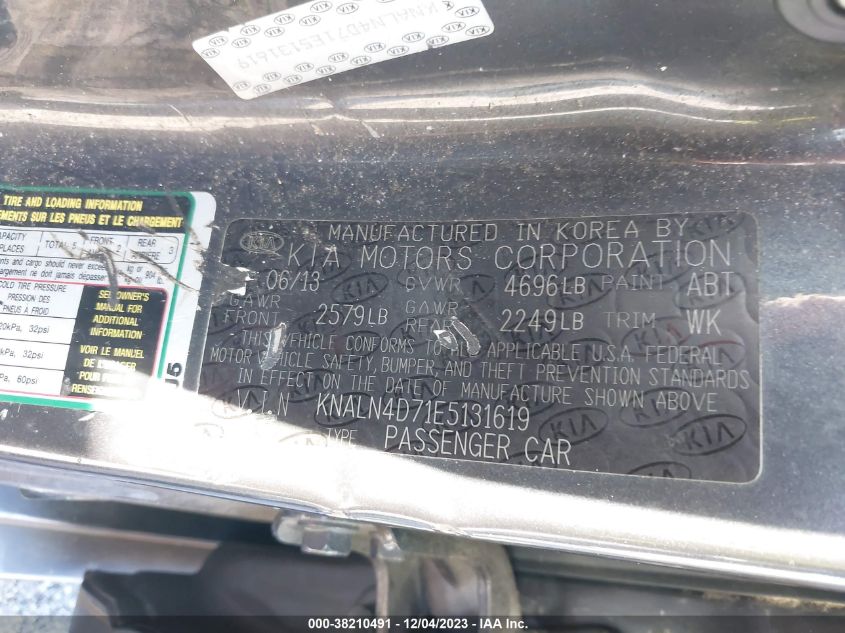2014 KIA CADENZA PREMIUM - KNALN4D71E5131619