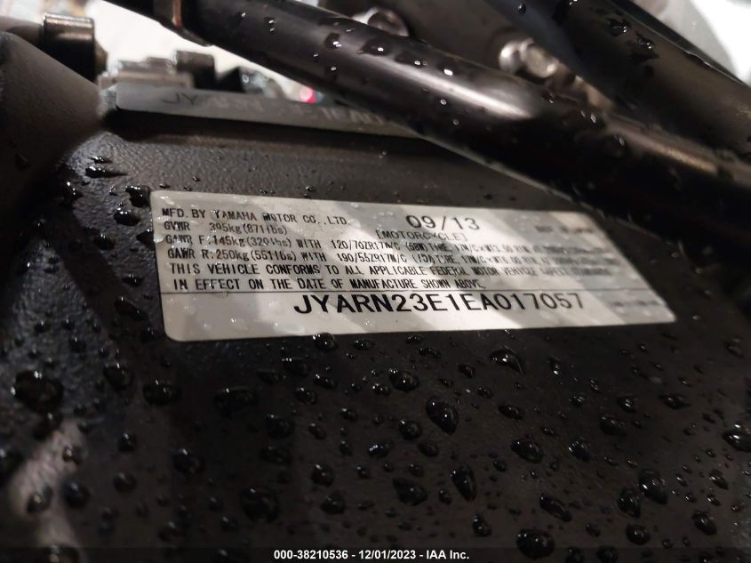 2014 YAMAHA YZFR1 JYARN23E1EA017057