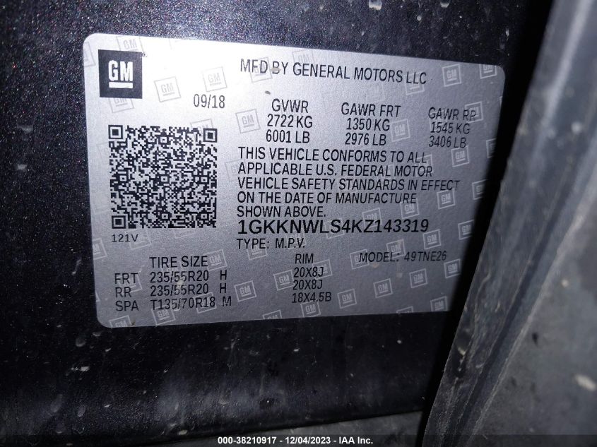 2019 GMC ACADIA SLT-2 - 1GKKNWLS4KZ143319