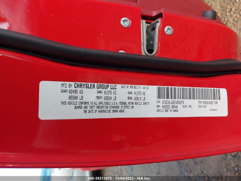 2014 DODGE CHARGER SXT - 2C3CDXJG2EH296278