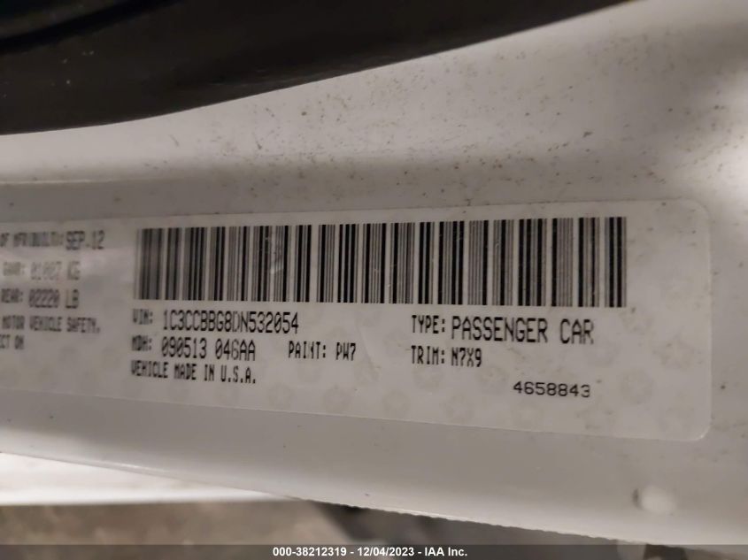 2013 CHRYSLER 200 TOURING - 1C3CCBBG8DN532054
