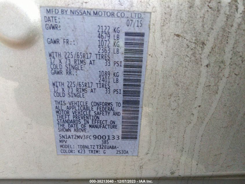 2015 NISSAN ROGUE SV - 5N1AT2MV3FC900133