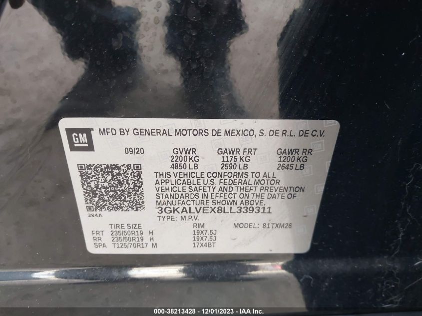 2020 GMC TERRAIN SLT - 3GKALVEX8LL339311