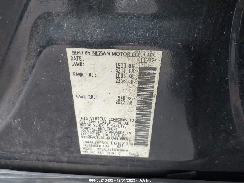 2013 NISSAN ALTIMA 2.5 S - 1N4AL3AP5DC168719