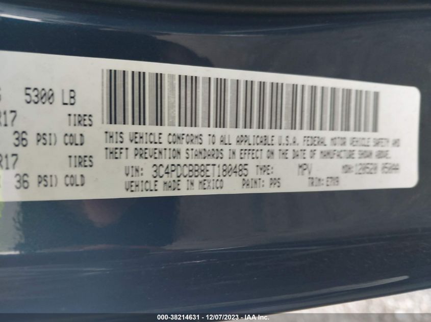 2014 DODGE JOURNEY SXT - 3C4PDCBB8ET180485