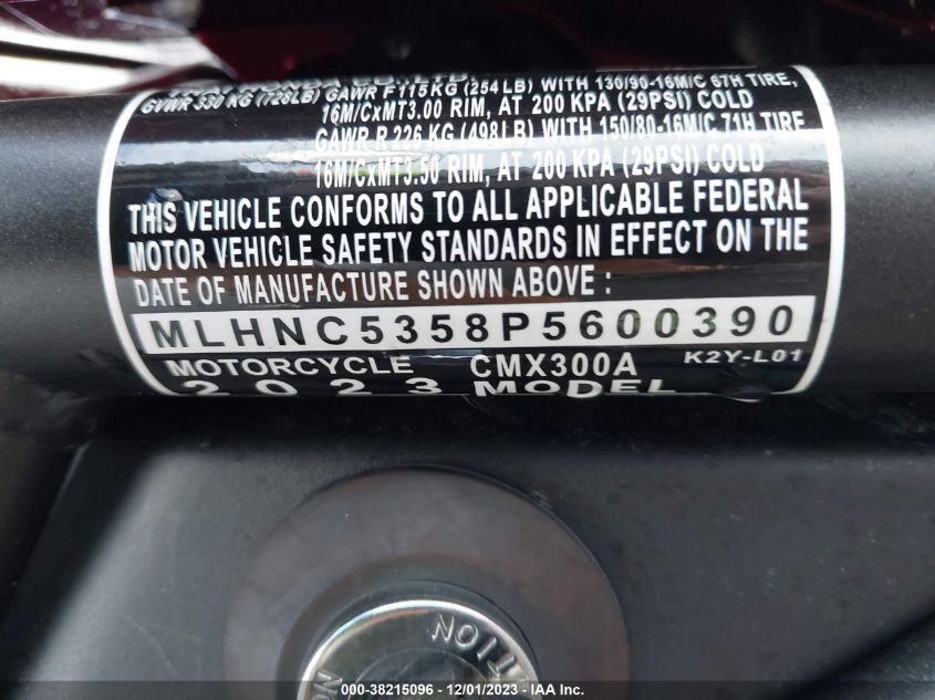 2023 HONDA CMX300 A - MLHNC5358P5600390