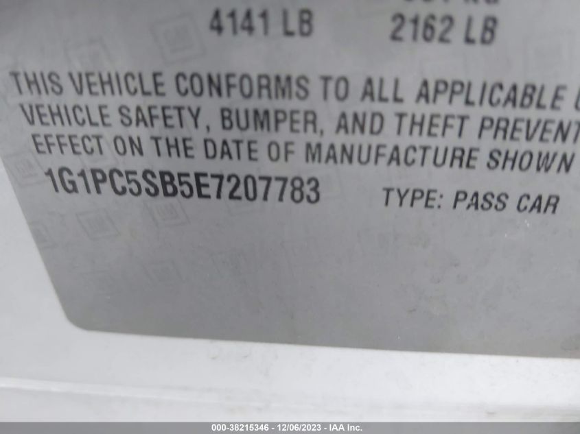 2014 CHEVROLET CRUZE 1LT - 1G1PC5SB5E7207783