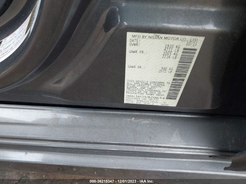 2015 NISSAN ALTIMA 2.5 S - 1N4AL3AP7FN920654