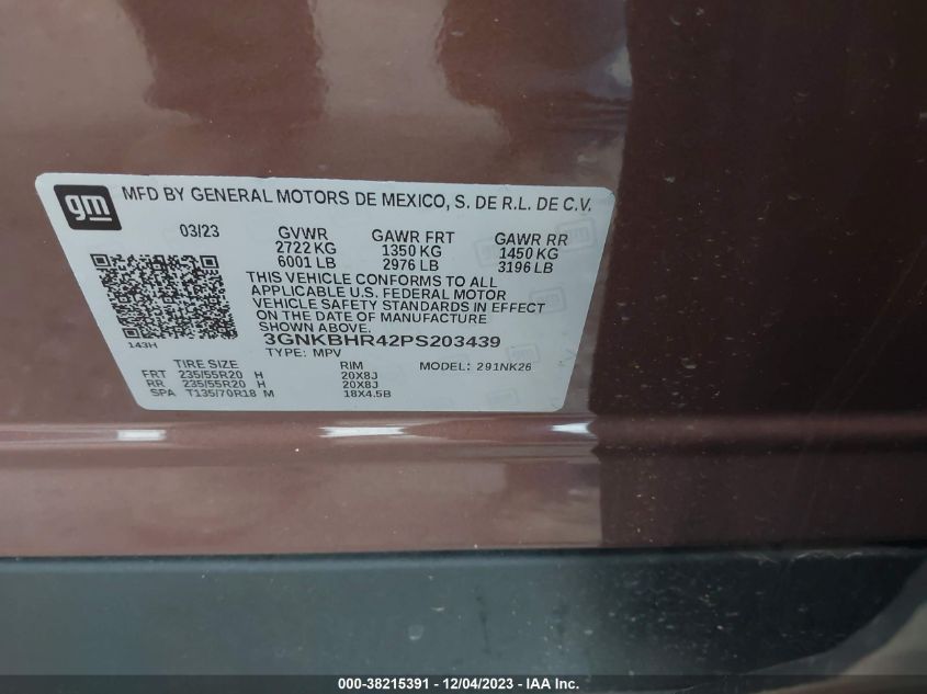 2023 CHEVROLET BLAZER 2LT - 3GNKBHR42PS203439