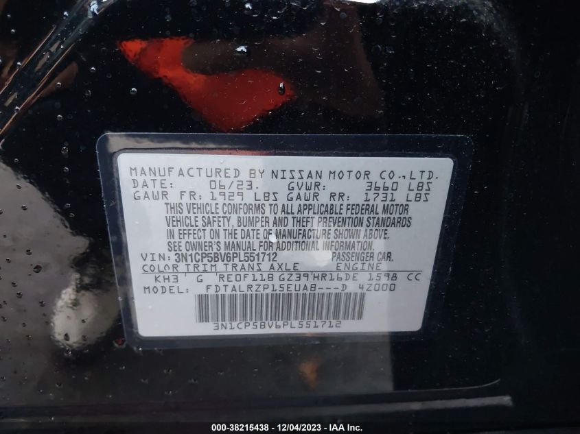 2023 NISSAN KICKS S - 3N1CP5BV6PL551712