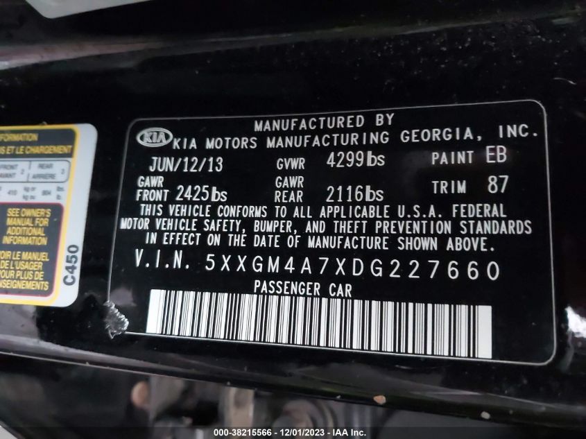 2013 KIA OPTIMA LX - 5XXGM4A7XDG227660