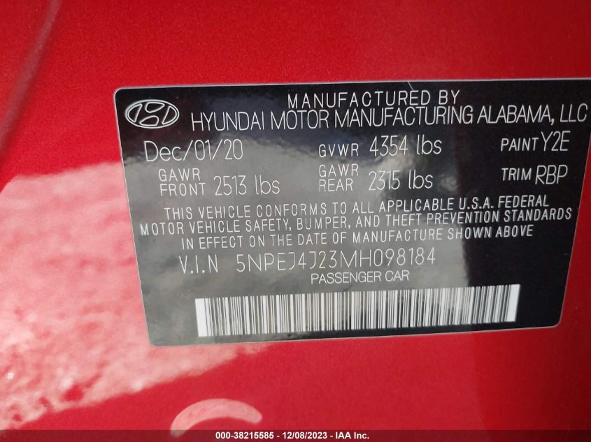 2021 HYUNDAI SONATA SEL PLUS - 5NPEJ4J23MH098184