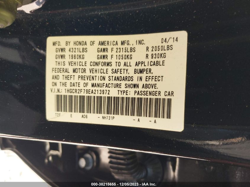 2014 HONDA ACCORD EX - 1HGCR2F79EA213972