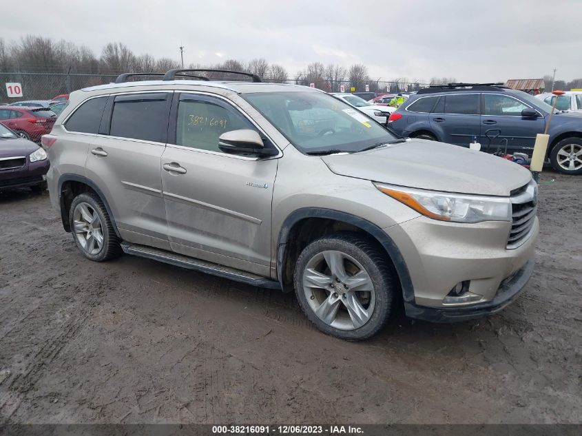 2015 TOYOTA HIGHLANDER HYBRID LIMITED PLATINUM V6 - 5TDDCRFH5FS009244