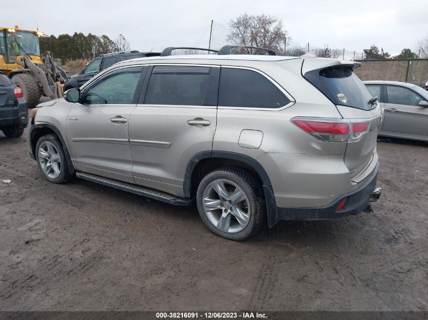 2015 TOYOTA HIGHLANDER HYBRID LIMITED PLATINUM V6 - 5TDDCRFH5FS009244