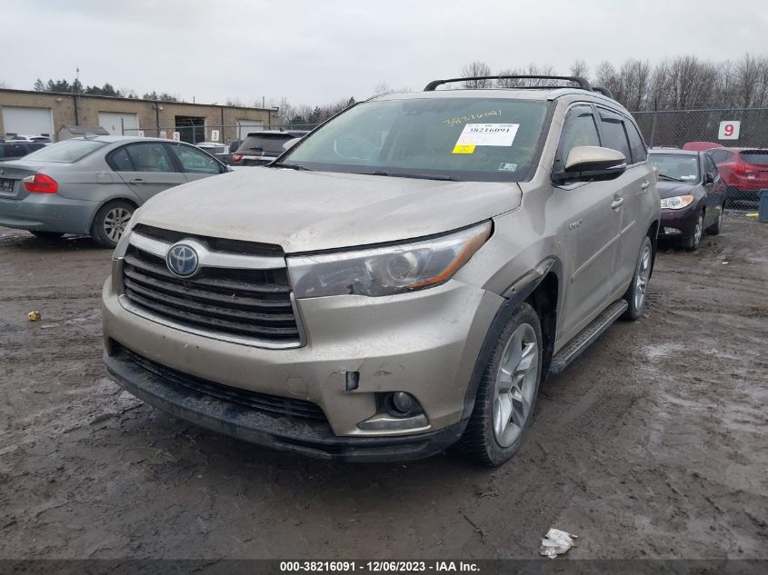 2015 TOYOTA HIGHLANDER HYBRID LIMITED PLATINUM V6 - 5TDDCRFH5FS009244