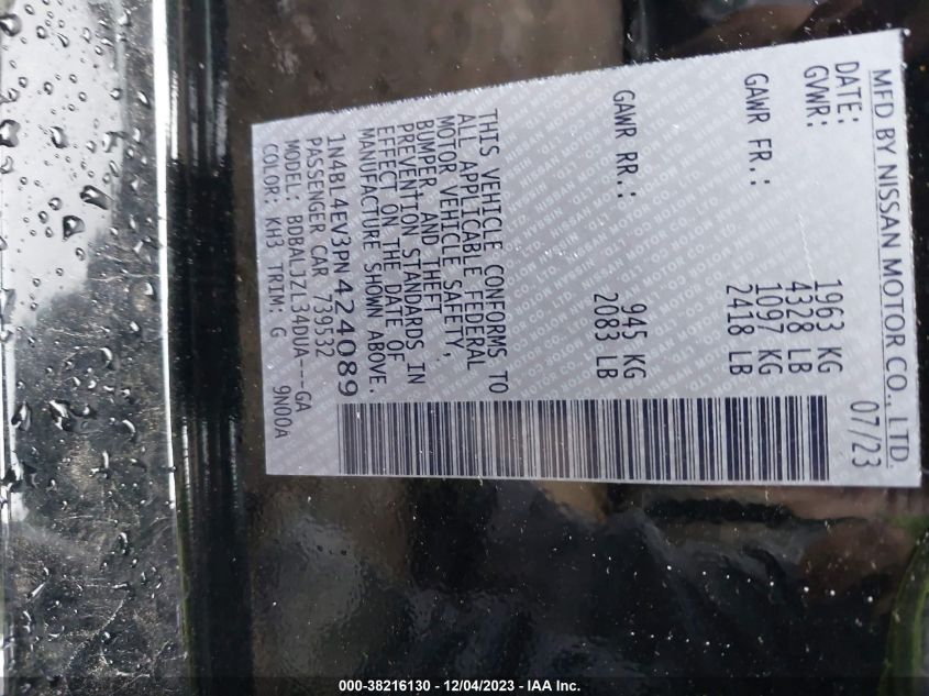 2023 NISSAN ALTIMA SL - 1N4BL4EV3PN424089
